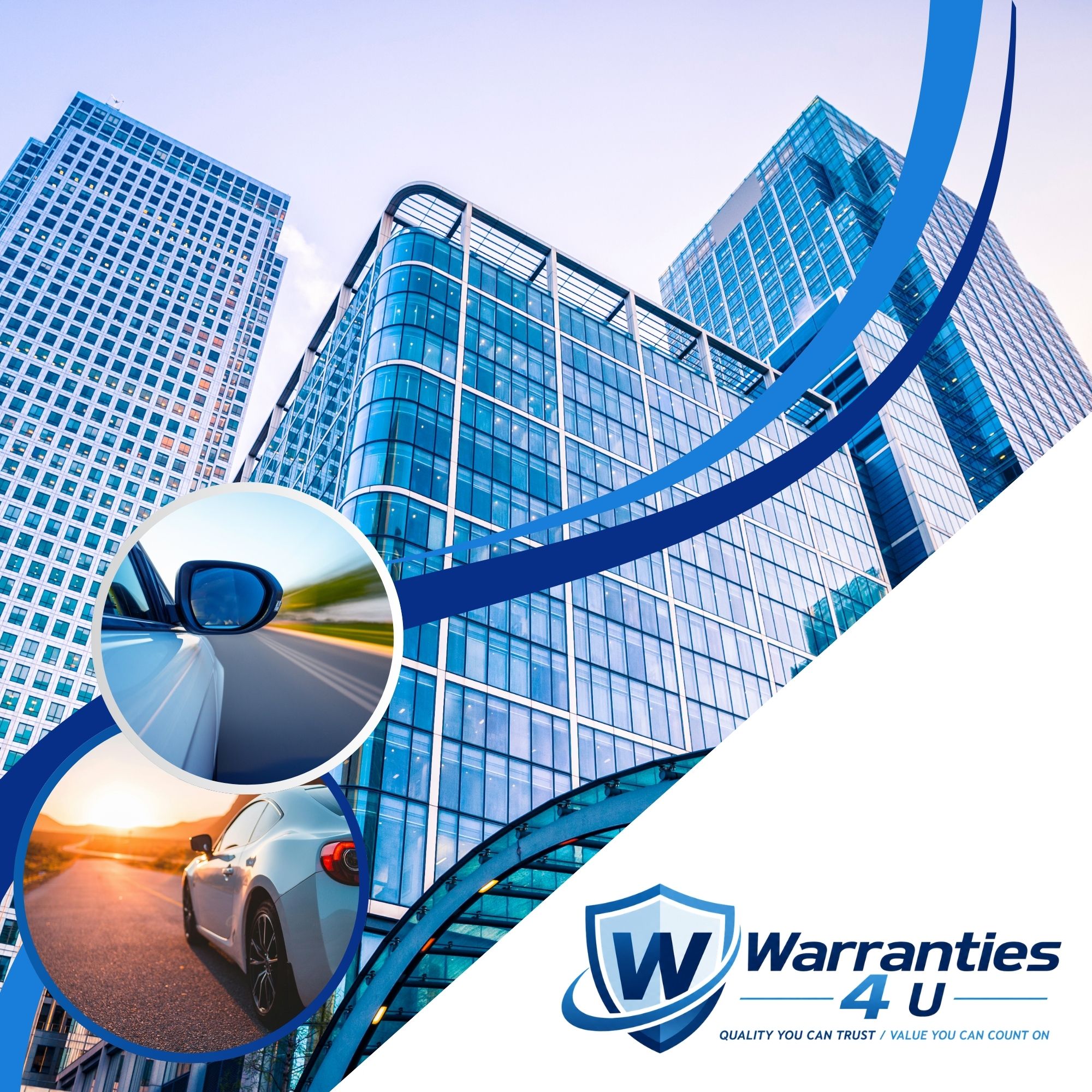 Warranties 4U city and vehicle graphic
